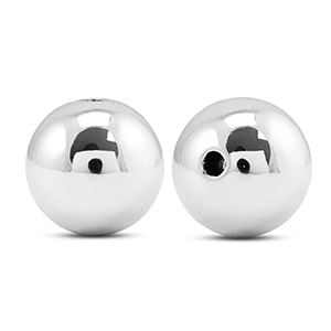 Perlen Metall Look Round 16mm Silver metallic