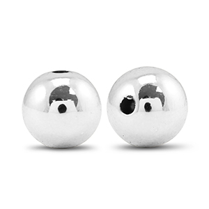 Perlen Metall Look Round 14mm Silver metallic