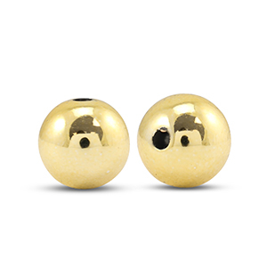 Perlen Metall Look Round 12mm Gold metallic