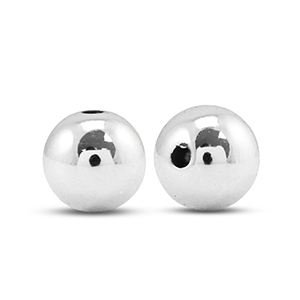 Perlen Metall Look Round 12mm Silver metallic