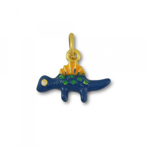 Anh&auml;nger Metall Dinosaur Blue-orange-gold