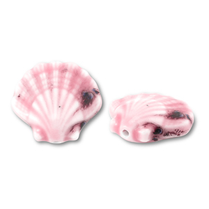 Keramik Perlen Shell Pink-blue-red