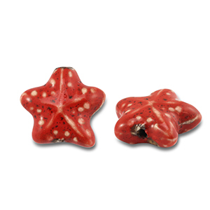 Keramik Perlen Starfish Red