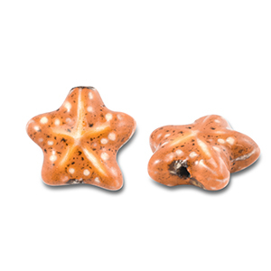 Keramik Perlen Starfish Orange