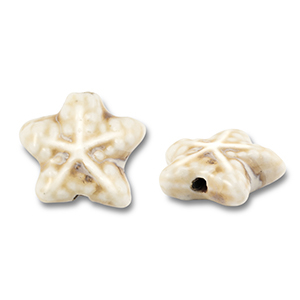 Keramik Perlen Starfish Off white