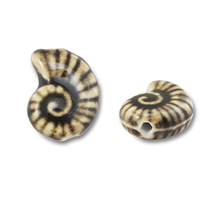 Keramik Perlen Shell Light brown