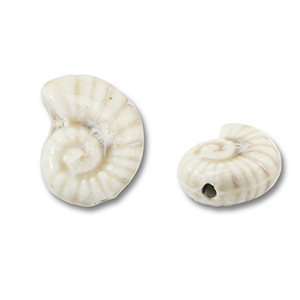 Keramik Perlen Shell Off white