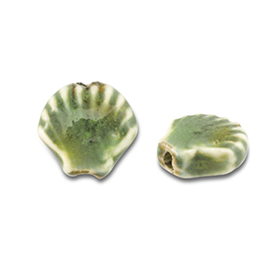 Keramik Perlen Shell Light green