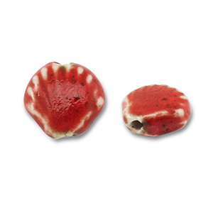 Keramik Perlen Shell Red