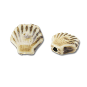Keramik Perlen Shell Light brown