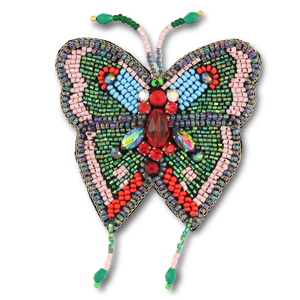 Broschen Butterfly Red-green-pink