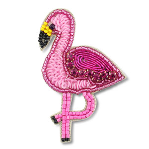 Broschen Flamingo Pink-yellow-black