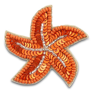 Broschen Starfish Orange-silverlined transparent