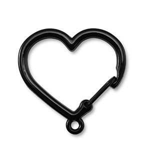 Farbiges Zubeh&ouml;r F&uuml;r Schl&uuml;ssel Anh&auml;nger Heart with Loop Black