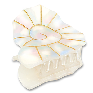 Haarschmuck hair clamp Shell White-gold