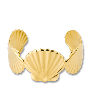 Stainless Steel - Rostfrei Stahl Armb&auml;nder Bangle Shell Gold