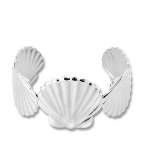 Stainless Steel - Rostfrei Stahl Armb&auml;nder Bangle Shell Silver