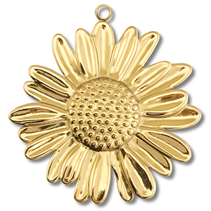 Anh&auml;nger aus Stainless Steel - Rostfreiem Stahl Flower Gold