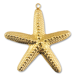 Anh&auml;nger aus Stainless Steel - Rostfreiem Stahl Starfish Gold