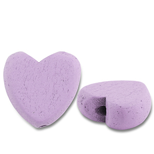 Holz Perlen Heart Light purple