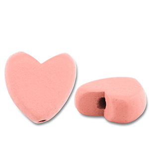Holz Perlen Heart Light pink