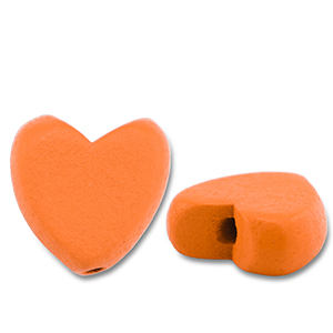 Holz Perlen Heart Orange
