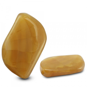 Perlen Naturstein Chalcedon & Achat Leaf Crackled Transparent ochre yellow-ochre brown