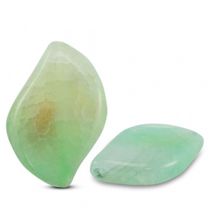 Perlen Naturstein Quartz Leaf Crackled Transparent light green