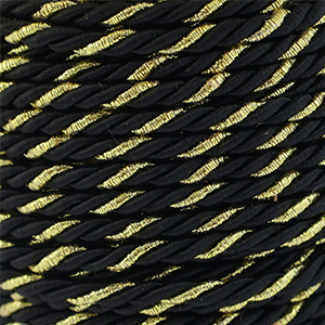 Musthave Kordel Twisted 3mm Black-gold