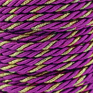 Musthave Kordel Twisted 3mm Magenta purple-gold