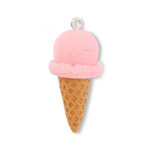 Anh&auml;nger aus Resin Ice Lolly Pink-light brown