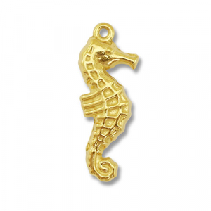 Anh&auml;nger aus Stainless Steel - Rostfreiem Stahl Seahorse Gold