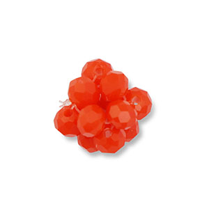 Facetten Perlen Anh&auml;nger Flower Red