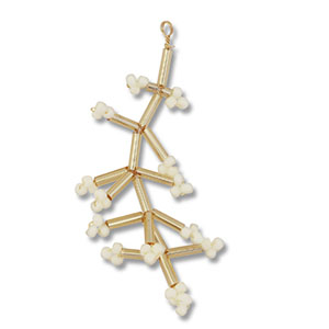 Anh&auml;nger aus Glasperlen Flower Gold-off white