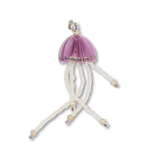 Anh&auml;nger aus Glasperlen Jellyfish Lilac-nude-transparent AB