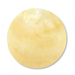 Anh&auml;nger Muschel Round White (Naturliche Farbe Muschel)-ochre yellow