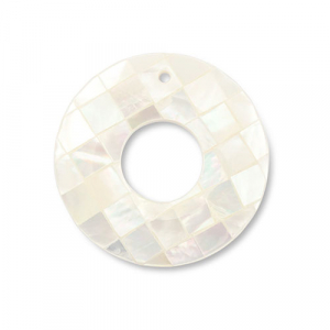 Anh&auml;nger Muschel Donut White (Naturliche Farbe Muschel)