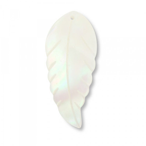 Anh&auml;nger Muschel Leaf White (Naturliche Farbe Muschel)