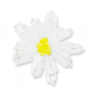 Anh&auml;nger aus Glasperlen Flower Transparent white-transparent yellow