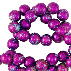 Keramik Perlen 6mm Metallic purple-blue