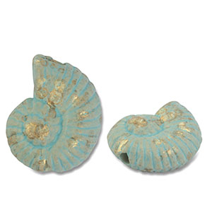 Perlen Griechische Keramik DQ Shell Turquoise-gold