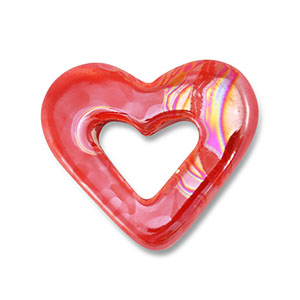 Perlen Griechische Keramik DQ Heart Red