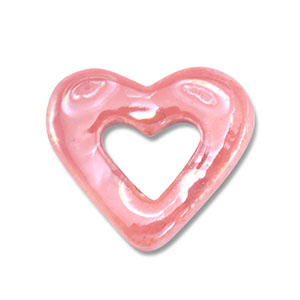 Perlen Griechische Keramik DQ Heart Mauve pink