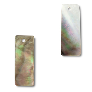 Anh&auml;nger Muschel Rectangle White (Naturliche Farbe Muschel)-brown