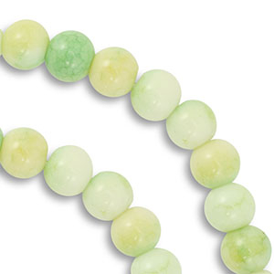 Glas Perlen 8 mm Light green-light yellow