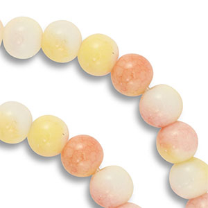 Glas Perlen 8 mm Pink-yellow-white