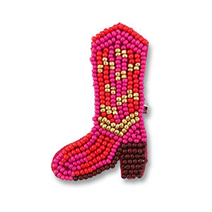 Broschen Cowboy Boot Pink-red-gold