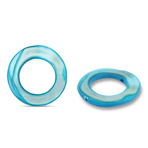 Perle Muschel 20mm Round Blue