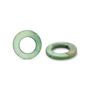Perle Muschel 15mm Round Dark green