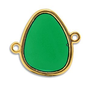 Anh&auml;nger Metall DQ Zwischenst&uuml;ck Green-Gold (Nickelfrei)